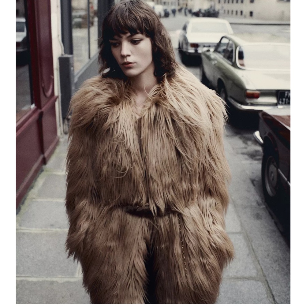 🆕 Zara Studio Faux Fur Maxi Coat – Camel Brown l Statement Coat – NWT - Picture 5 of 15